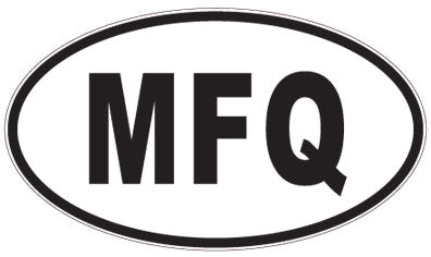 MFQ - 3 Letter Initials Oval Sticker