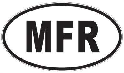 MFR - 3 Letter Initials Oval Sticker