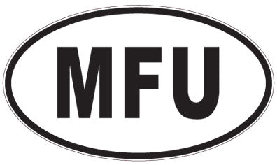 MFU - 3 Letter Initials Oval Sticker