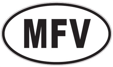 MFV - 3 Letter Initials Oval Sticker