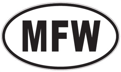 MFW - 3 Letter Initials Oval Sticker