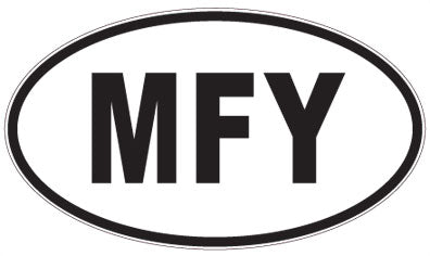 MFY - 3 Letter Initials Oval Sticker