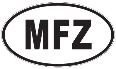 MFZ - 3 Letter Initials Oval Sticker