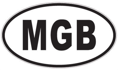 MGB - 3 Letter Initials Oval Sticker