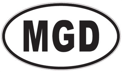 MGD - 3 Letter Initials Oval Sticker