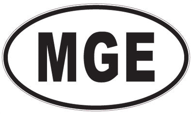 MGE - 3 Letter Initials Oval Sticker