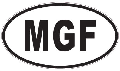 MGF - 3 Letter Initials Oval Sticker