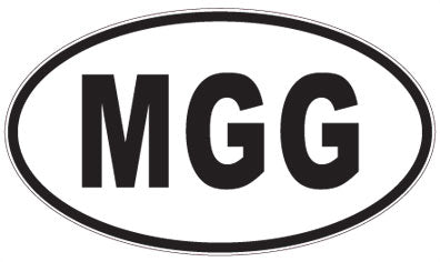 MGG - 3 Letter Initials Oval Sticker
