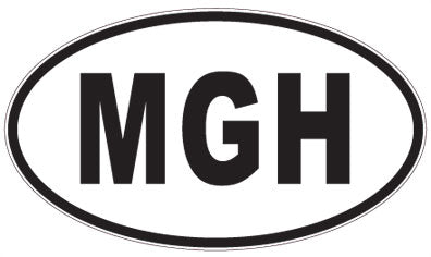 MGH - 3 Letter Initials Oval Sticker