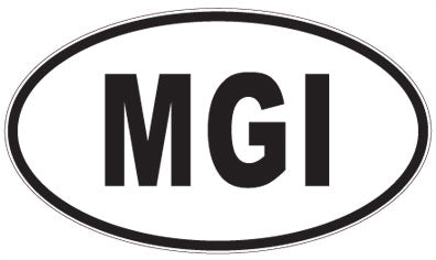MGI - 3 Letter Initials Oval Sticker