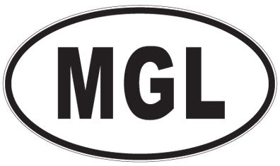 MGL - 3 Letter Initials Oval Sticker