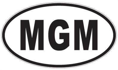 MGM - 3 Letter Initials Oval Sticker