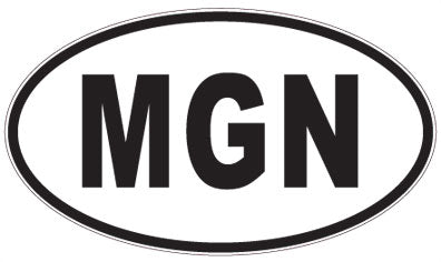 MGN - 3 Letter Initials Oval Sticker