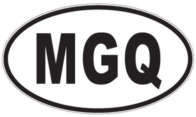 MGQ - 3 Letter Initials Oval Sticker
