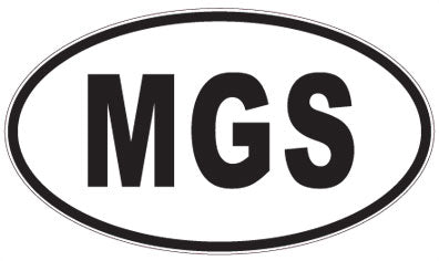 MGS - 3 Letter Initials Oval Sticker