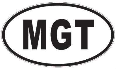 MGT - 3 Letter Initials Oval Sticker