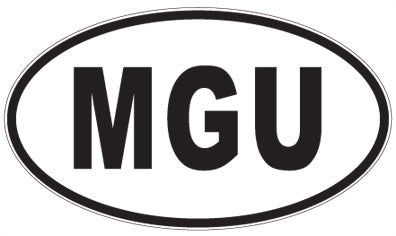 MGU - 3 Letter Initials Oval Sticker