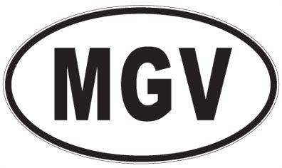 MGV - 3 Letter Initials Oval Sticker