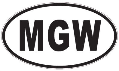 MGW - 3 Letter Initials Oval Sticker