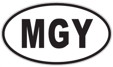 MGY - 3 Letter Initials Oval Sticker