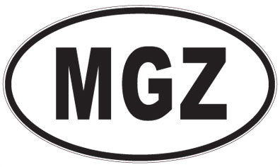MGZ - 3 Letter Initials Oval Sticker