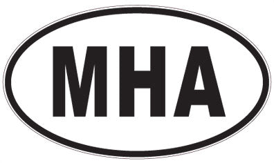 MHA - 3 Letter Initials Oval Sticker