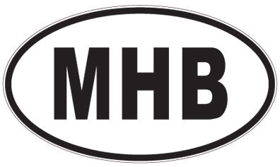 MHB - 3 Letter Initials Oval Sticker