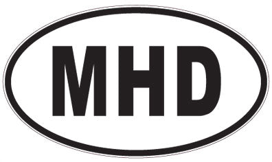 MHD - 3 Letter Initials Oval Sticker