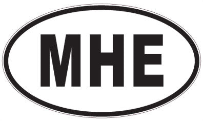 MHE - 3 Letter Initials Oval Sticker