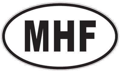 MHF - 3 Letter Initials Oval Sticker