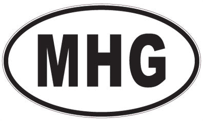MHG - 3 Letter Initials Oval Sticker