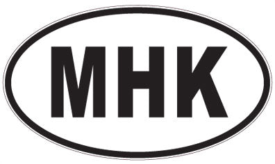 MHK - 3 Letter Initials Oval Sticker