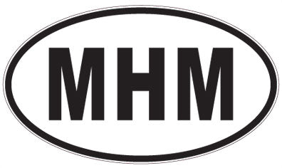 MHM - 3 Letter Initials Oval Sticker