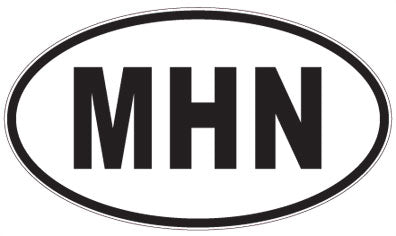 MHN - 3 Letter Initials Oval Sticker