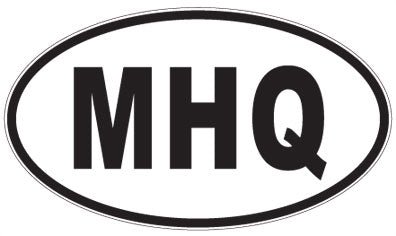 MHQ - 3 Letter Initials Oval Sticker