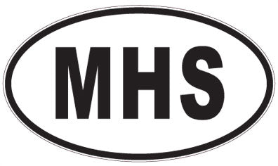 MHS - 3 Letter Initials Oval Sticker