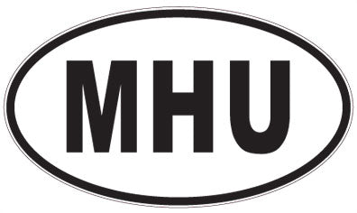 MHU - 3 Letter Initials Oval Sticker