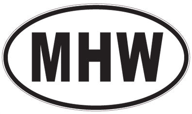 MHW - 3 Letter Initials Oval Sticker