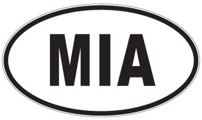MIA - 3 Letter Initials Oval Sticker