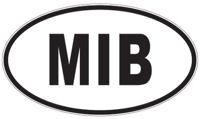 MIB - 3 Letter Initials Oval Sticker