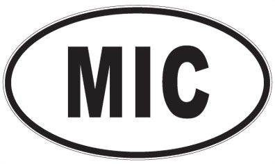 MIC - 3 Letter Initials Oval Sticker