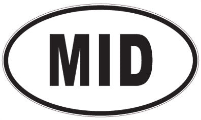 MID - 3 Letter Initials Oval Sticker
