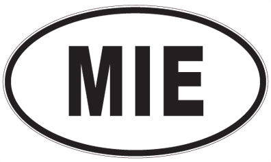 MIE - 3 Letter Initials Oval Sticker