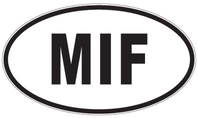 MIF - 3 Letter Initials Oval Sticker