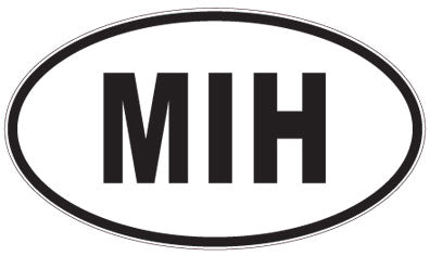 MIH - 3 Letter Initials Oval Sticker