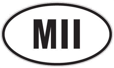 MII - 3 Letter Initials Oval Sticker