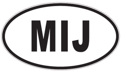 MIJ - 3 Letter Initials Oval Sticker