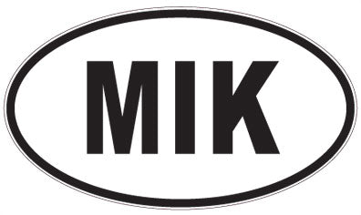 MIK - 3 Letter Initials Oval Sticker