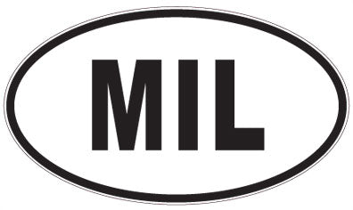 MIL - 3 Letter Initials Oval Sticker