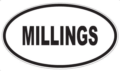 MILLINGS - Oval Sticker